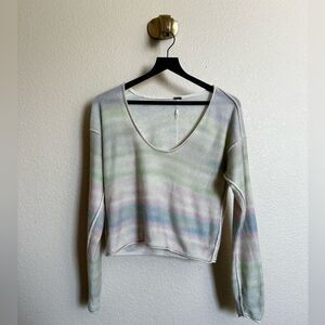 Free People 100% Cashmere Striped Sweater